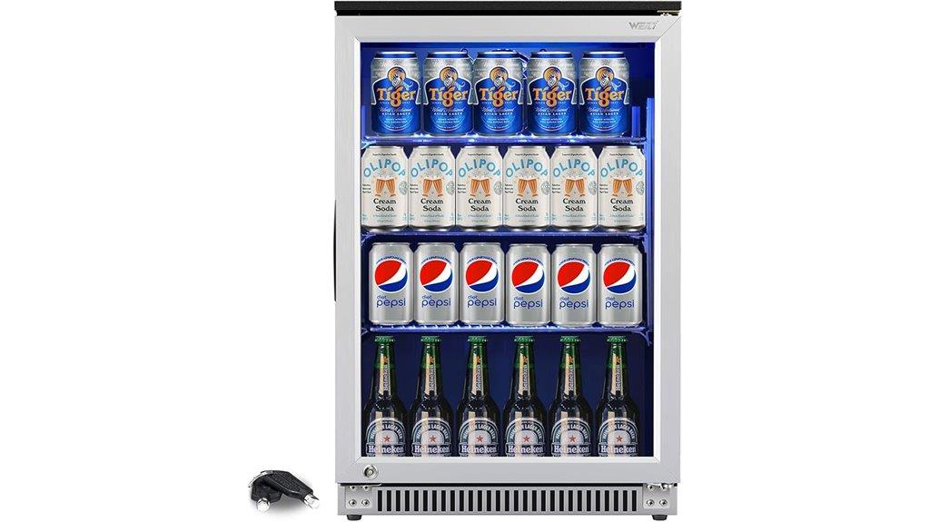 20 inch beverage fridge with lock