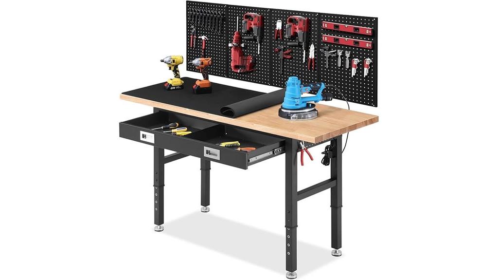 adjustable workbench with storage