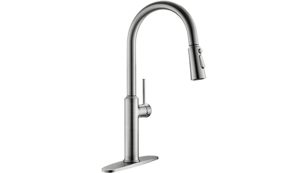 brushed nickel pull down faucet