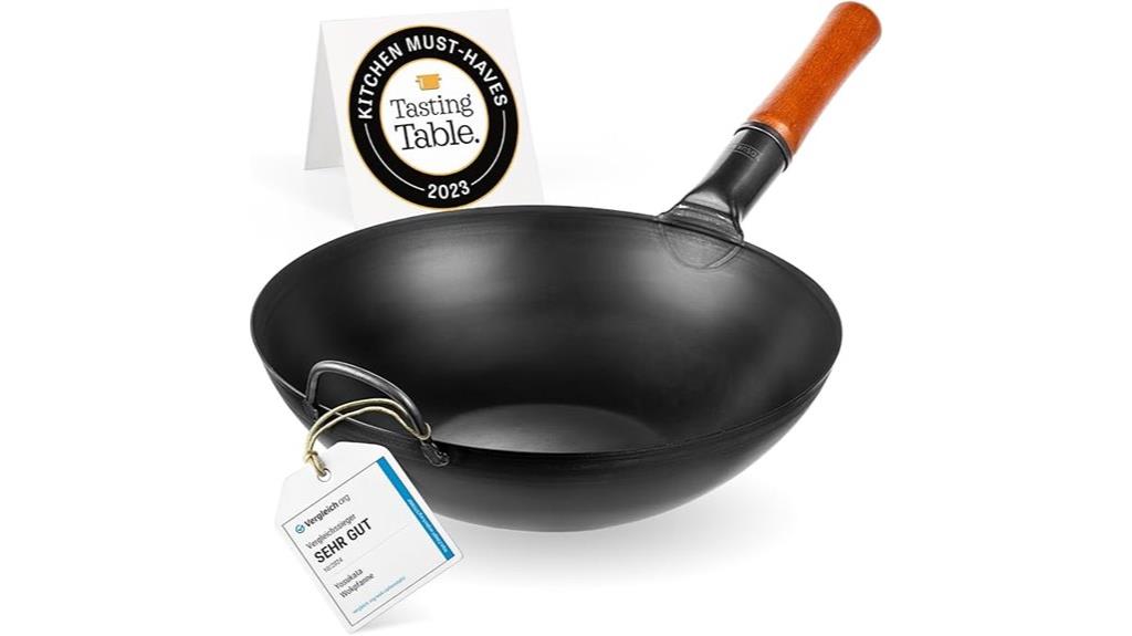 carbon steel wok 13 5