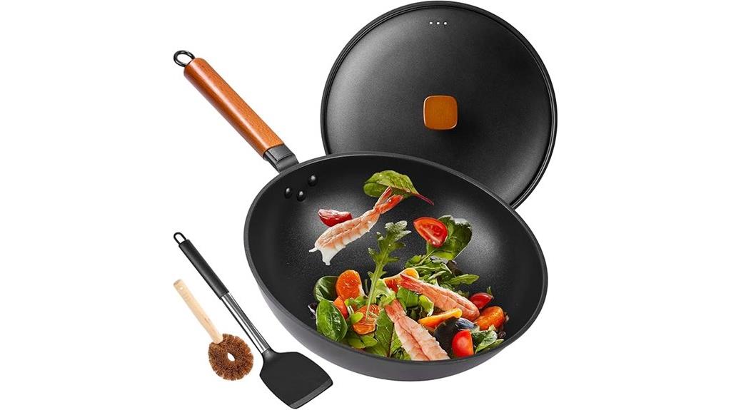 carbon steel wok with spatula