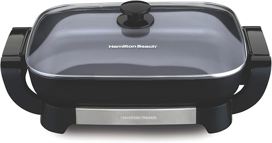 ceramic coated adjustable reversible skillet