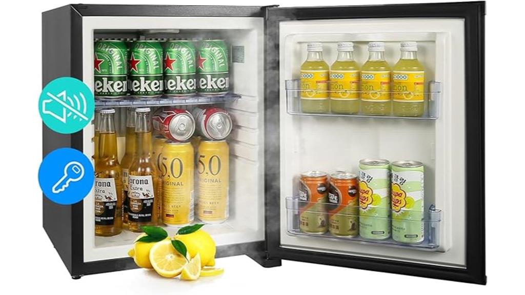 compact black bedroom fridge