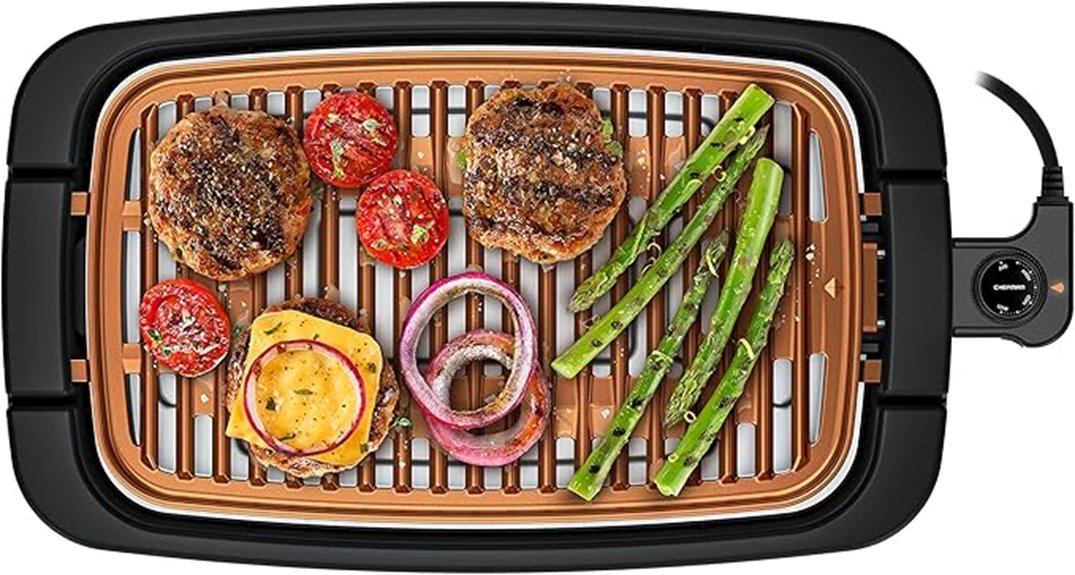 copper smokeless electric grill