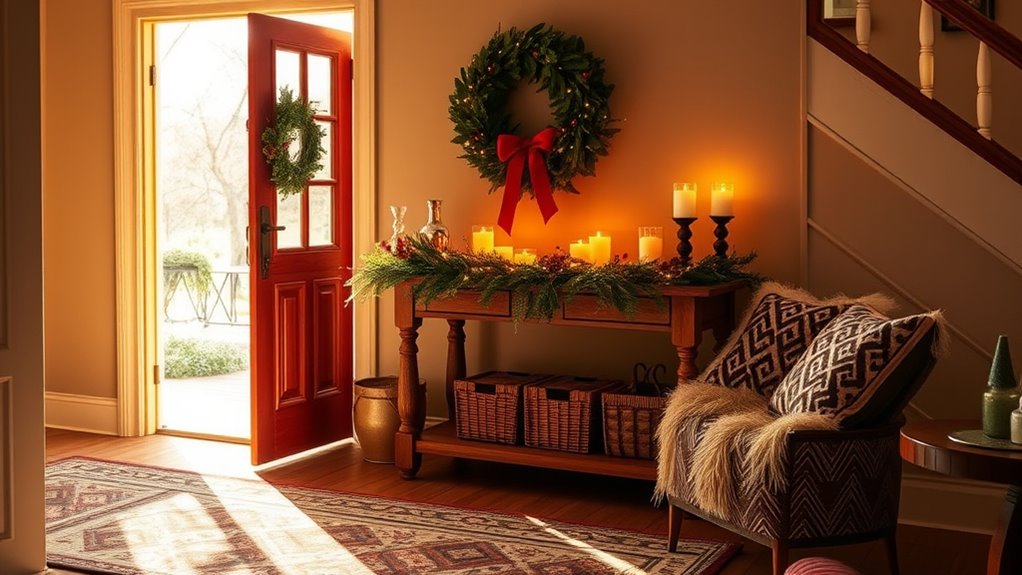 cozy festive entryway ambiance