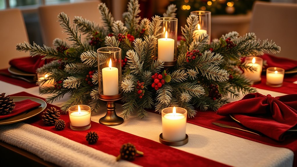 cozy layered winter centerpiece