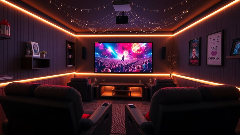 create cozy movie atmosphere