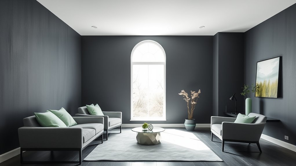 dark grey and light green contrast