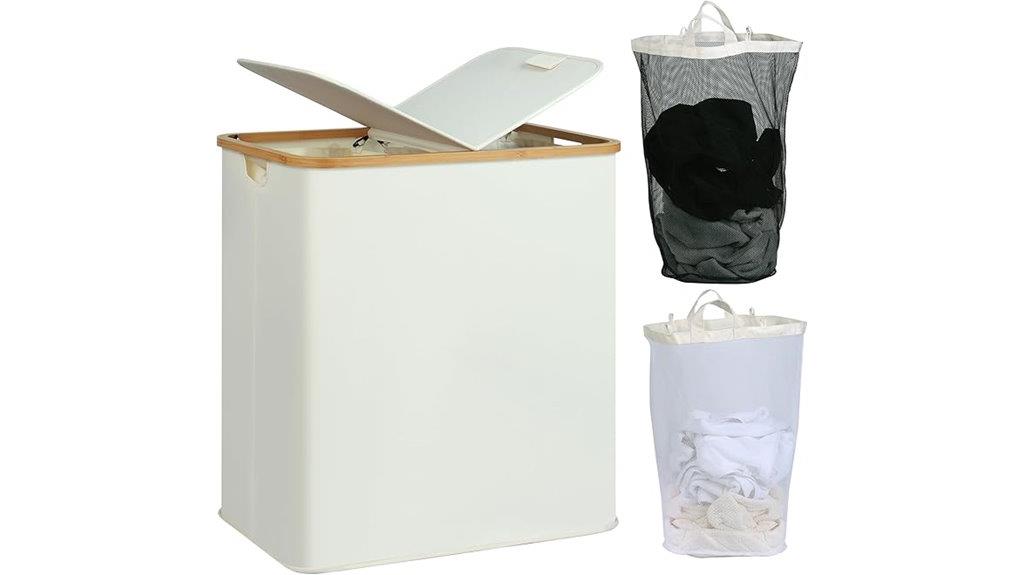 double hamper with lid
