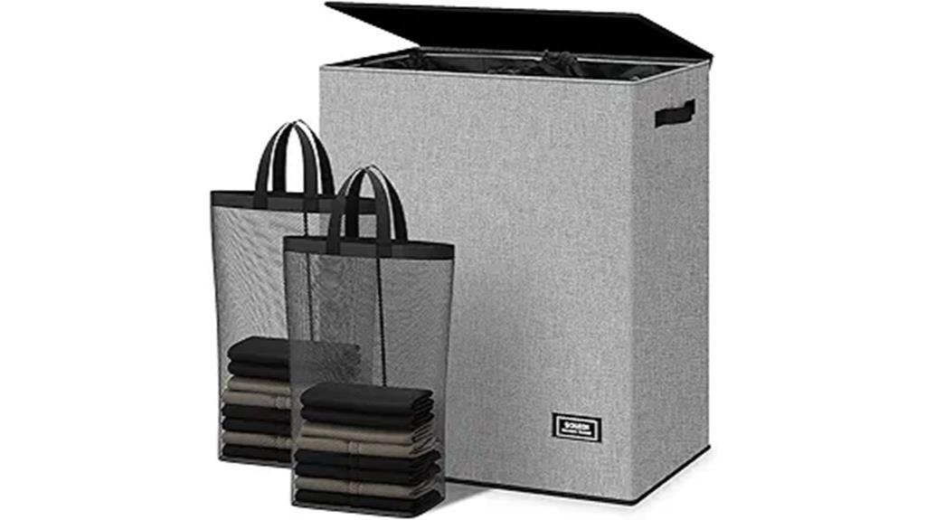 dual compartment laundry hamper