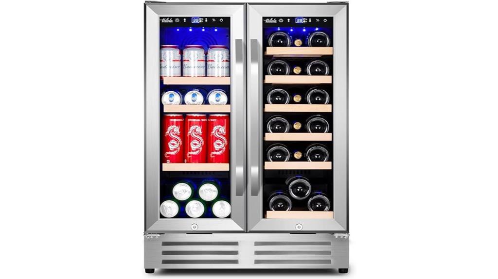 dual zone glass wine cooler