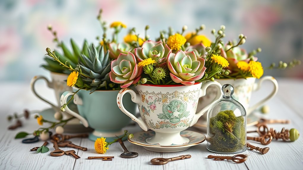 eclectic non floral table decor