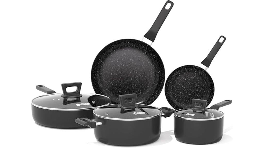 eight piece non stick cookware