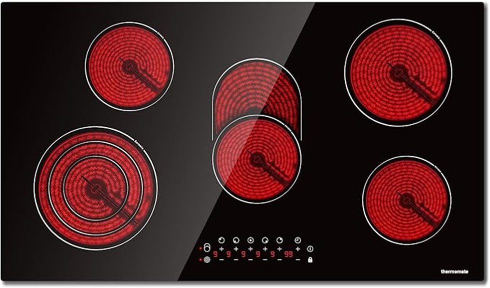 electric cooktop with burners