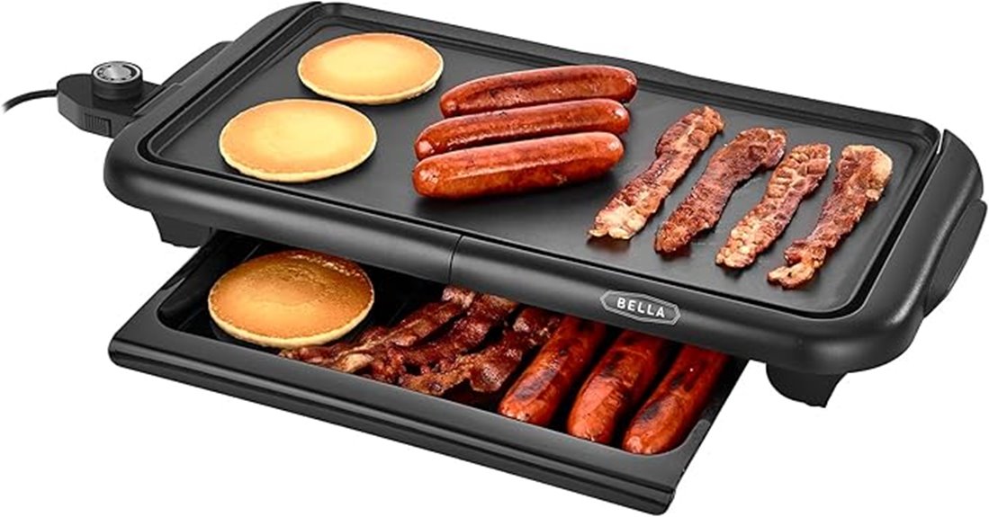 electric griddle with warming tray