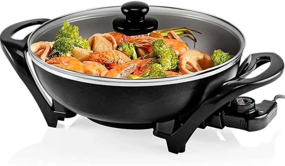 electric wok with lid