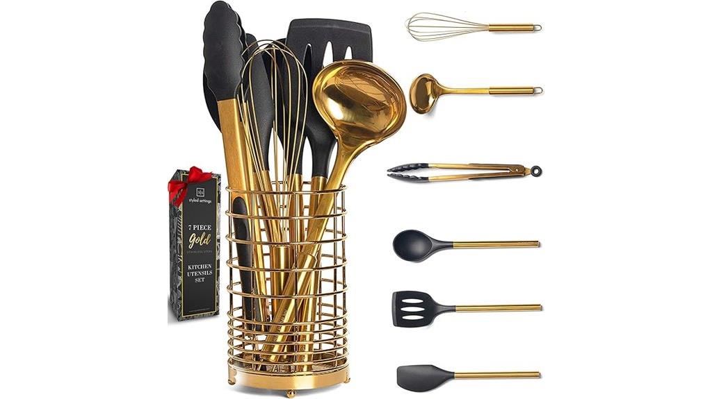 elegant black gold utensils