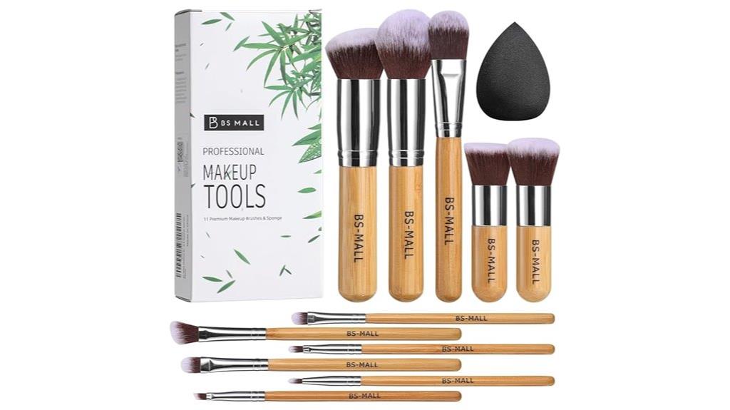 eleven piece makeup brush set