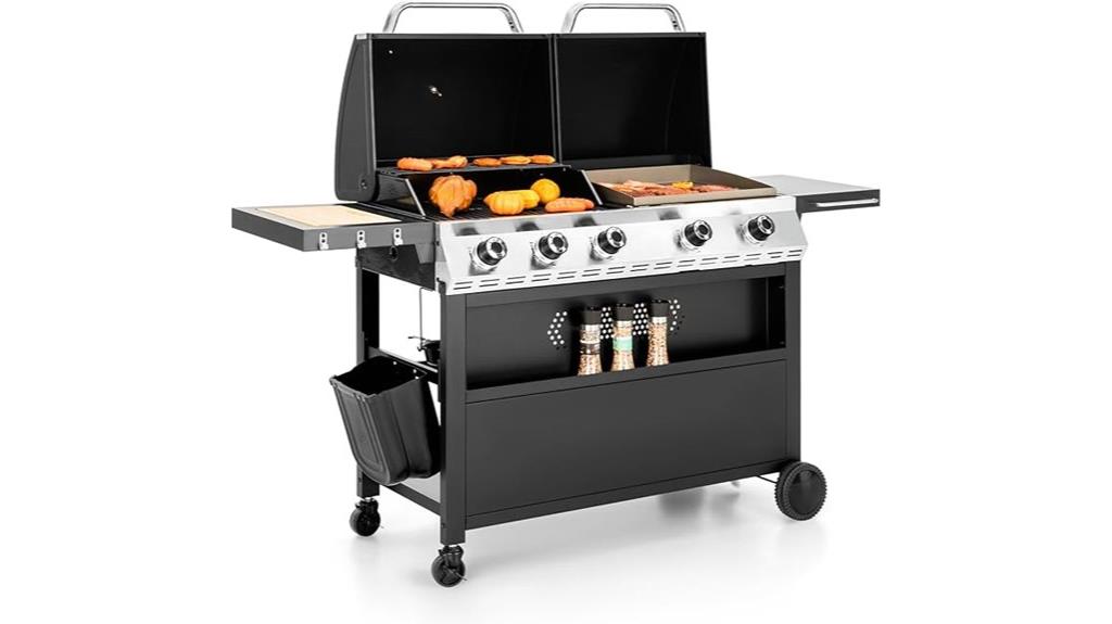 five burner gas grill