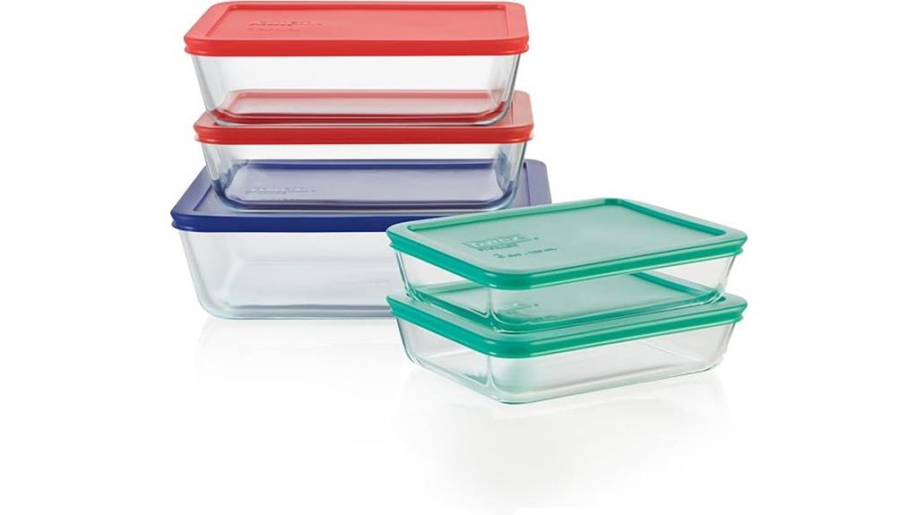 five piece glass container set
