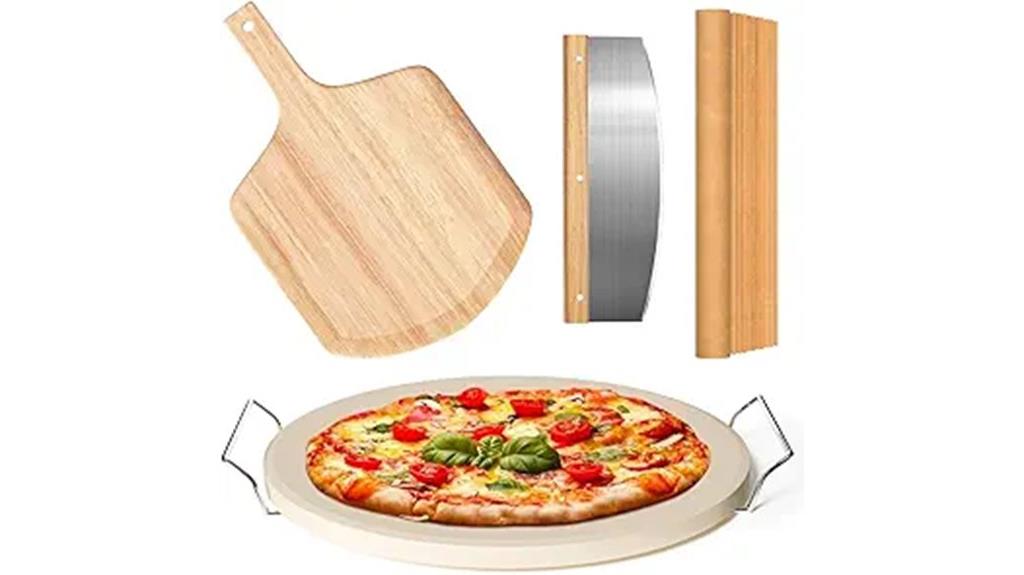 five piece pizza stone set