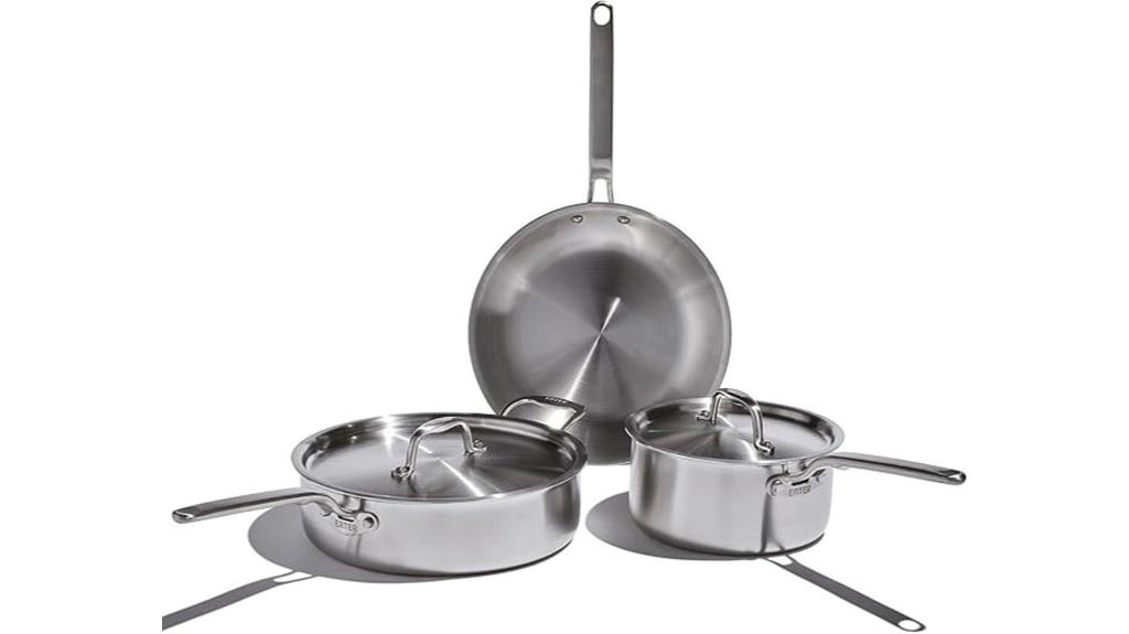 five piece stainless cookware