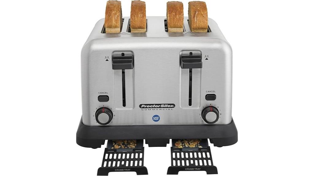 four slot toaster with crumb tray
