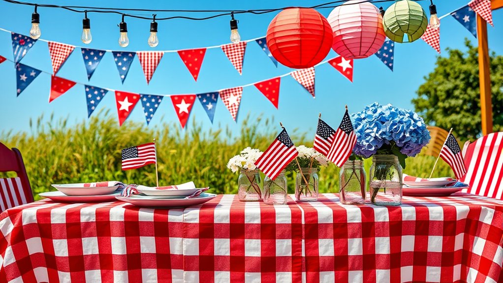 gingham pattern mixes decor