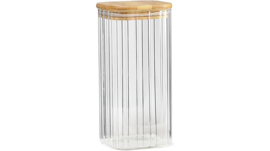 glass jar with bamboo lids