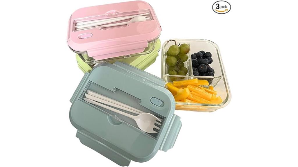 glass lunch container set