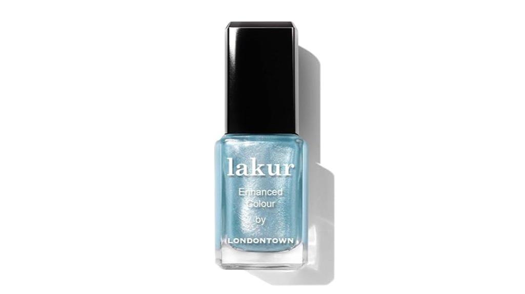glittery blue nail polish