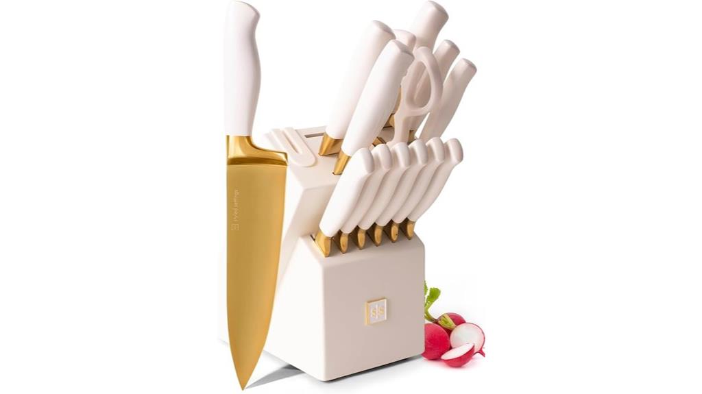 gold 14 piece knife set
