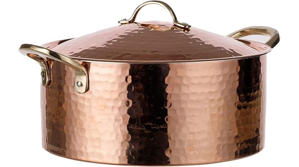 hammered copper soup pot
