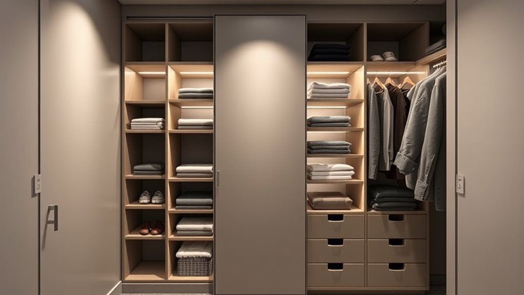 hidden door and wall storage