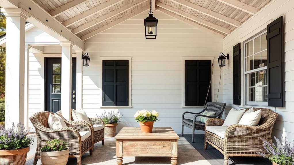 inviting rustic outdoor porch