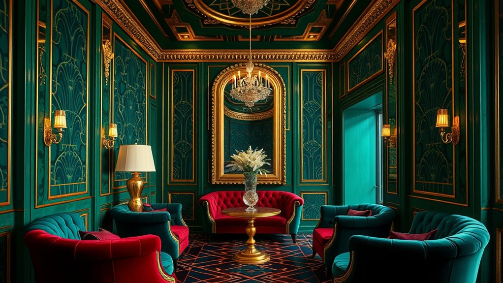 luxurious jewel tone metallic accents
