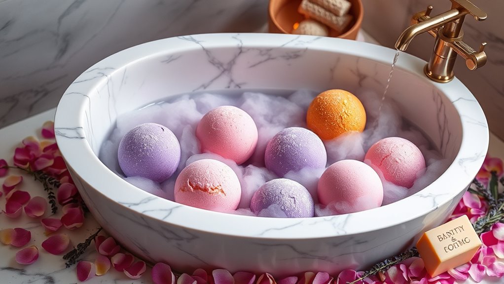 luxury bath bombs selection