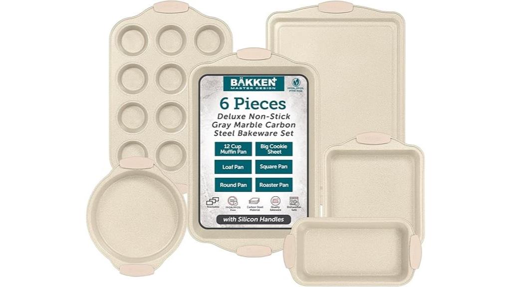 marble coated baking set
