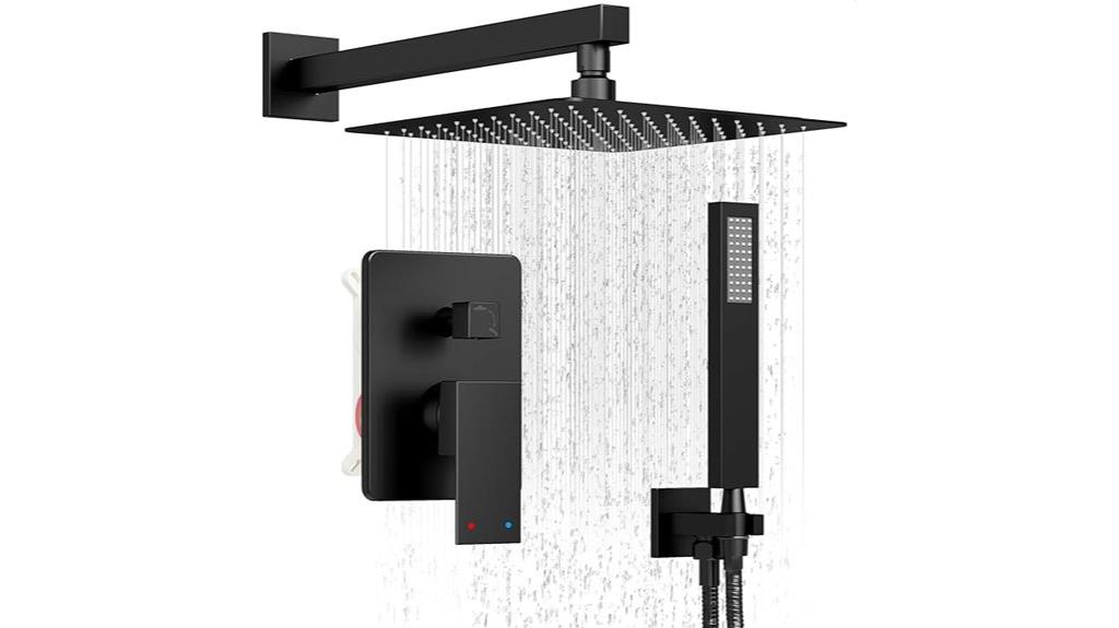 matte black shower set