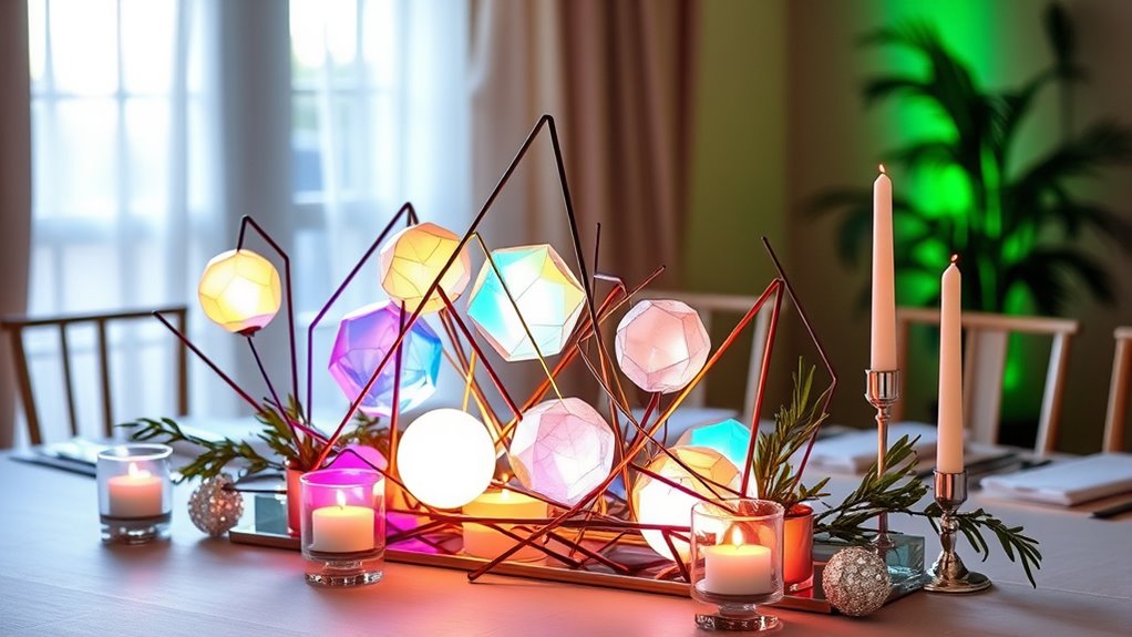 modern geometric lighting accents
