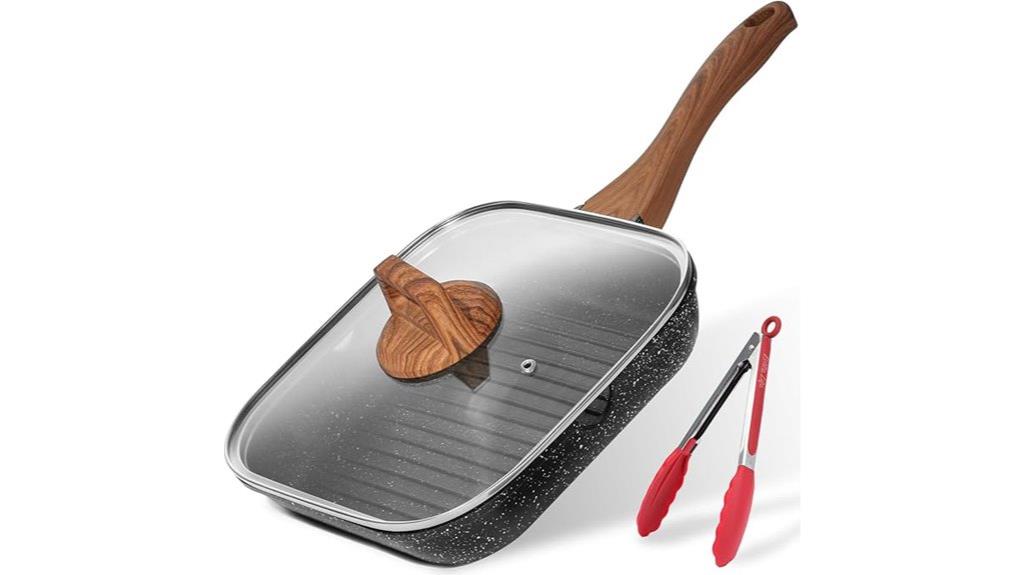 nonstick grill pan with lid