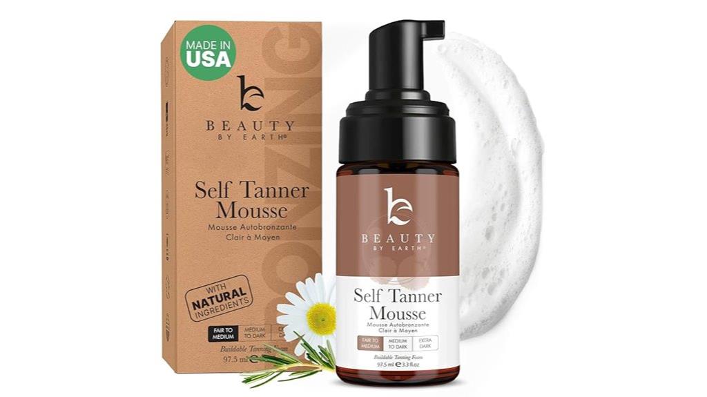 organic natural tan mousse