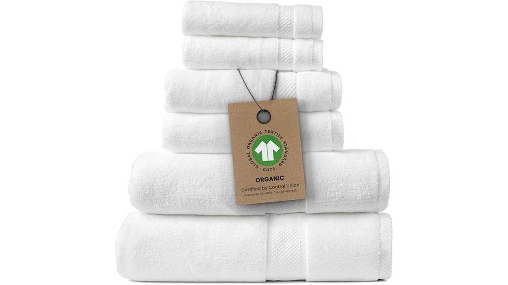 organic white towel set