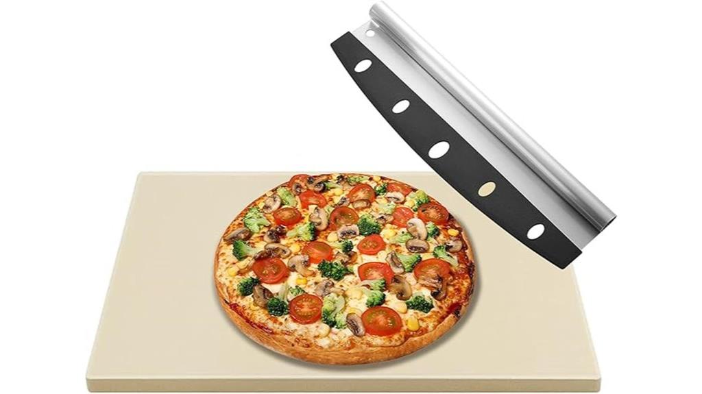 pizza stone with cutter