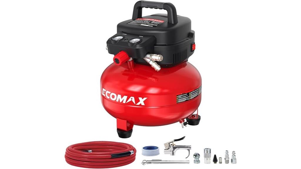 portable 6 gallon oil free compressor