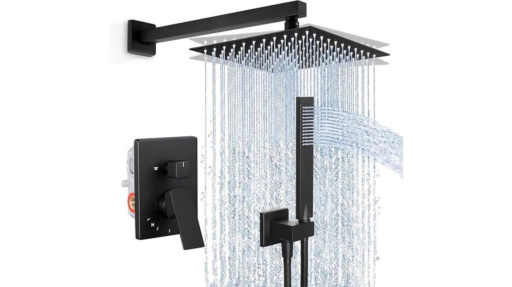 rain and handheld shower