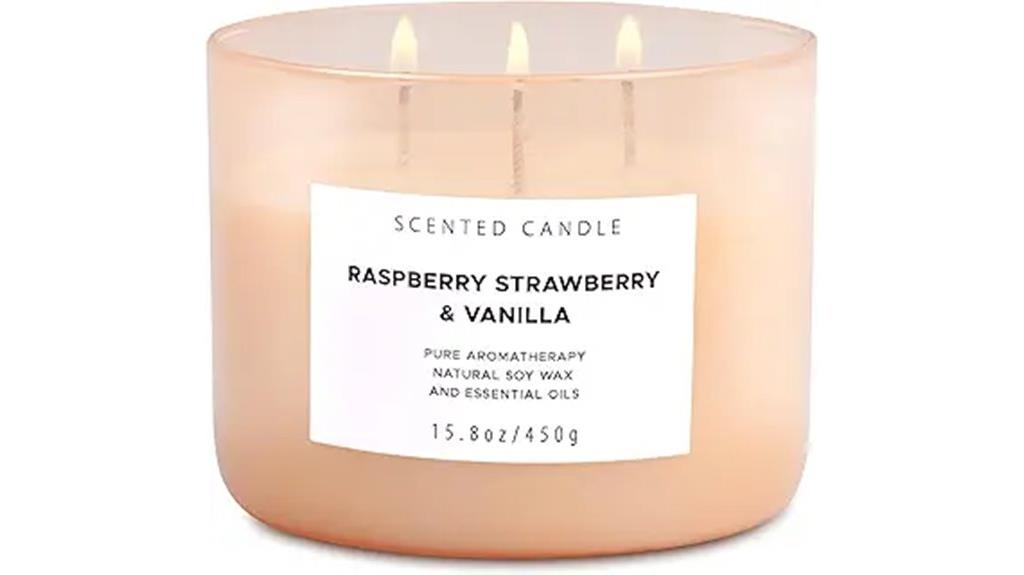 raspberry strawberry vanilla candles