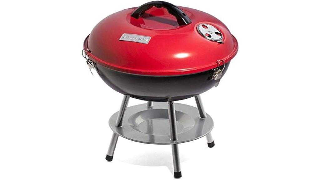 red portable charcoal grill