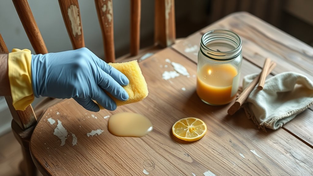refinishing furniture with household items