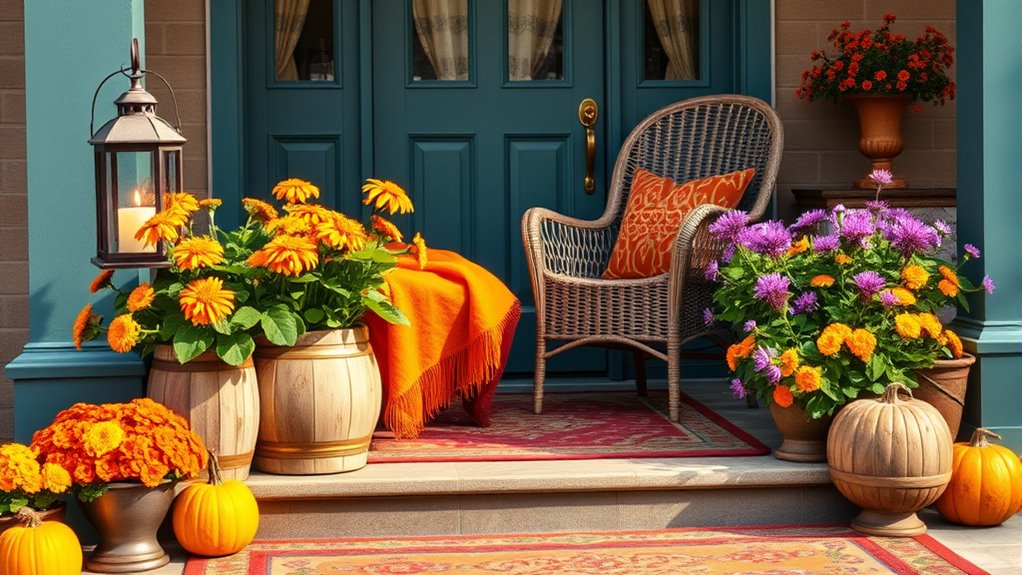 seasonal floral porch decor